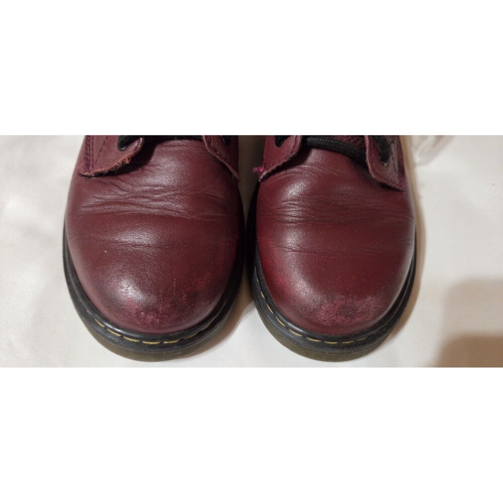 Dr. Martens Boots Big Kids Size 3 Real  Maroon Leather Shoes Air Wair - Picture 5 of 15